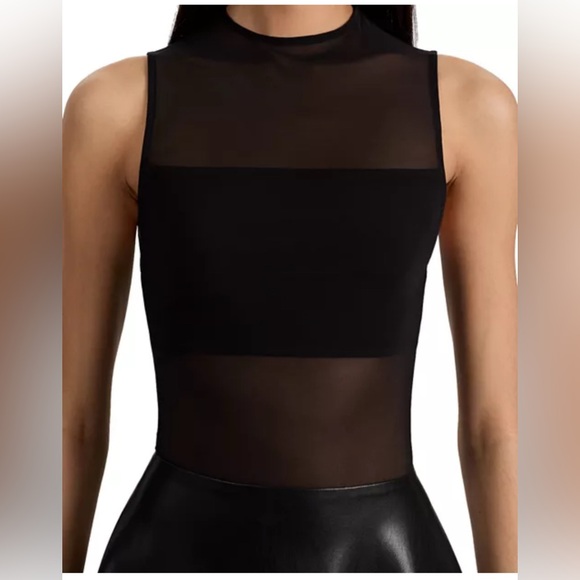 BRAND NEW W TAGS ✨Alice + Olivia Black CHARA VEGAN Leather MINI DRESS Mini Dress - Picture 7 of 13